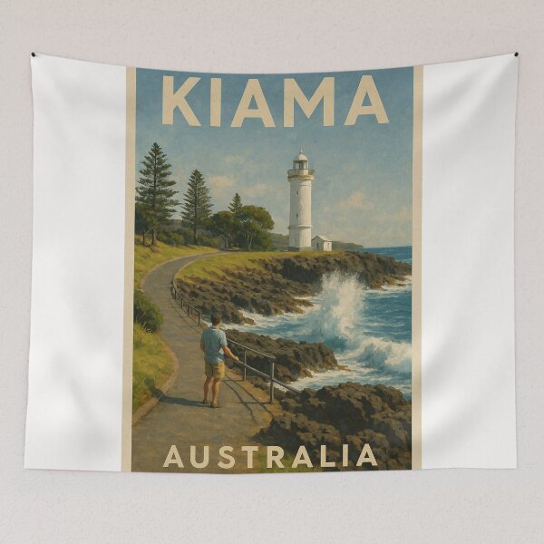 Item preview, Kiama Clifftop Path – Lighthouse and Ocean Spray designed and sold by Places On Earth.