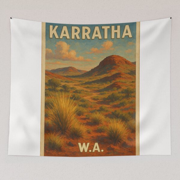 Item preview, Karratha Hills – Western Australia Red Earth Landscape designed and sold by Places On Earth.