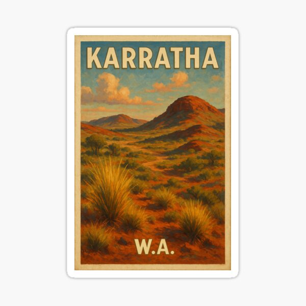 Item preview, Karratha Hills – Western Australia Red Earth Landscape designed and sold by Places On Earth.