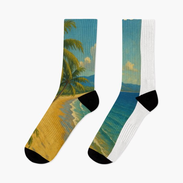 Item preview, Port Douglas Beach with Tropical Palms and Mountains designed and sold by Places On Earth.