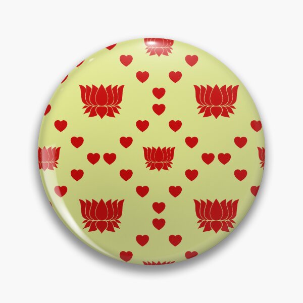 Item preview, Lotusblumen-Symbol Nahtloses Herz-Muster  de fleur de lotus Motif de coeur sans couture Lotus Flower Icon Seamless Heart Pattern Icona del fiore di loto Modello di cuore senza cuciture designed and sold by TheIconSmith.
