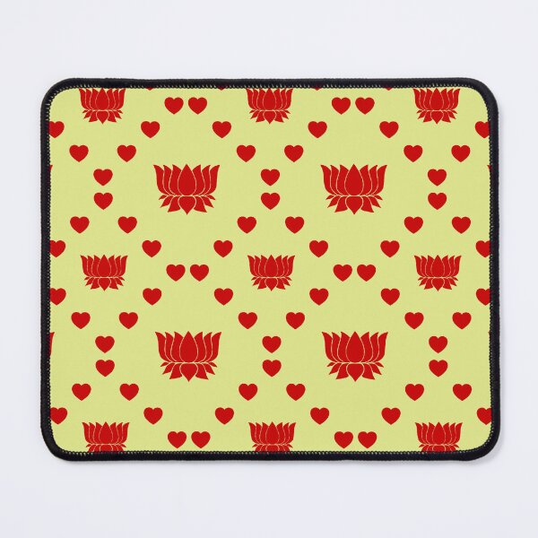 Item preview, Lotusblumen-Symbol Nahtloses Herz-Muster de fleur de lotus Motif de coeur sans couture Lotus Flower Icon Seamless Heart Pattern Icona del fiore di loto Modello di cuore senza cuciture designed and sold by TheIconSmith.