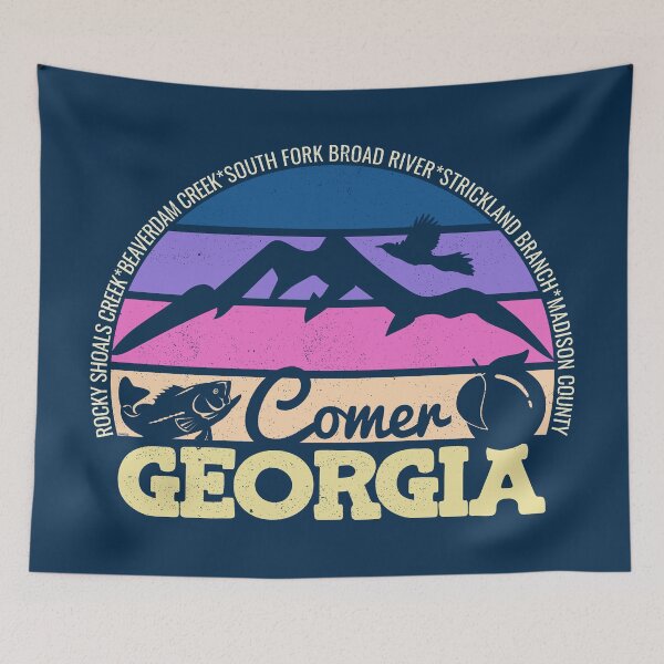 Item preview, Comer Georgia Sunset Retro Vintage Local Pride Logo designed and sold by CRHPOD20.