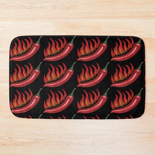Item preview, Hot Chili Peppers with flames (Version 1 Black) designed and sold by Scarlet Swan.