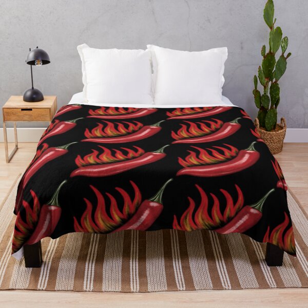 Item preview, Hot Chili Peppers with flames (Version 1 Black) designed and sold by Scarlet Swan.