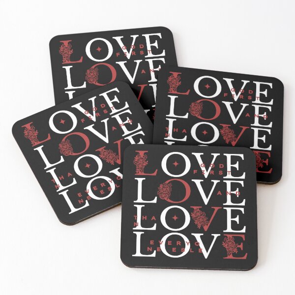 Item preview, Love God First – Floral Christian Love Typography Design - (RED/BLACK) designed and sold by Christian1iving.