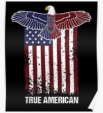 American eagle and flag - True American Poster