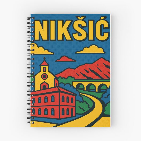 Item preview, Digital Retro Pop Art of Nikšić | Bold Vintage Colors and Montenegrin Charm | 80s-Inspired Cityscape of Nikšić | Funky Nostalgic Vibes and Urban Energy designed and sold by PaintedPixels01.