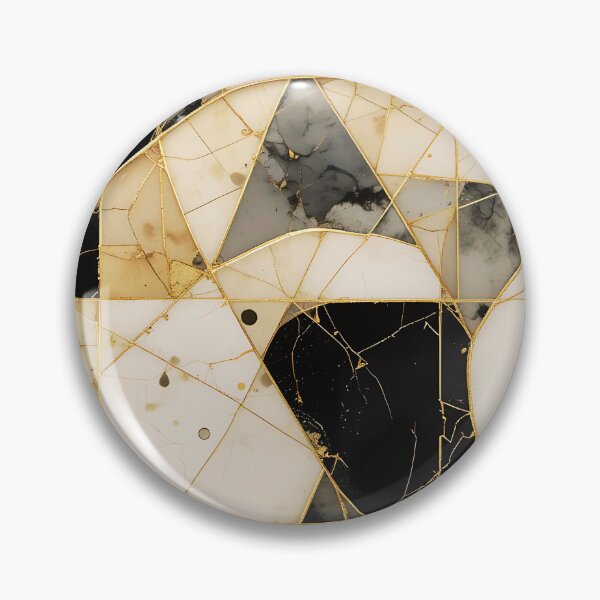 Item preview, Kintsugi Geometric Pattern – Abstract Ceramic-Inspired Art designed and sold by Dino-Lune.
