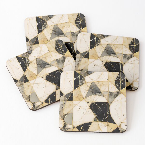 Item preview, Kintsugi Geometric Pattern – Abstract Ceramic-Inspired Art designed and sold by Dino-Lune.