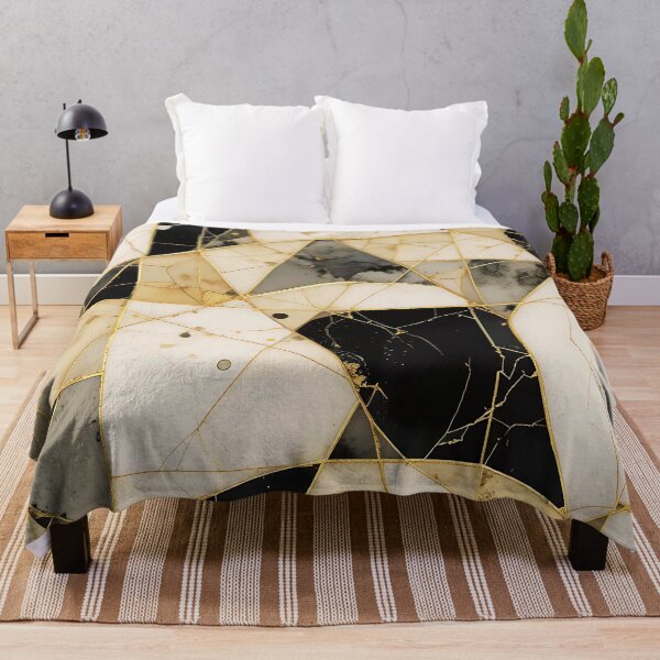 Item preview, Kintsugi Geometric Pattern – Abstract Ceramic-Inspired Art designed and sold by Dino-Lune.