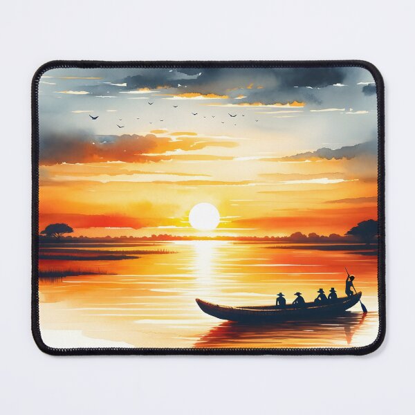 Item preview, Sunset, mokoro ride, chobe river, chobe national park, Botswana designed and sold by kalahariart.