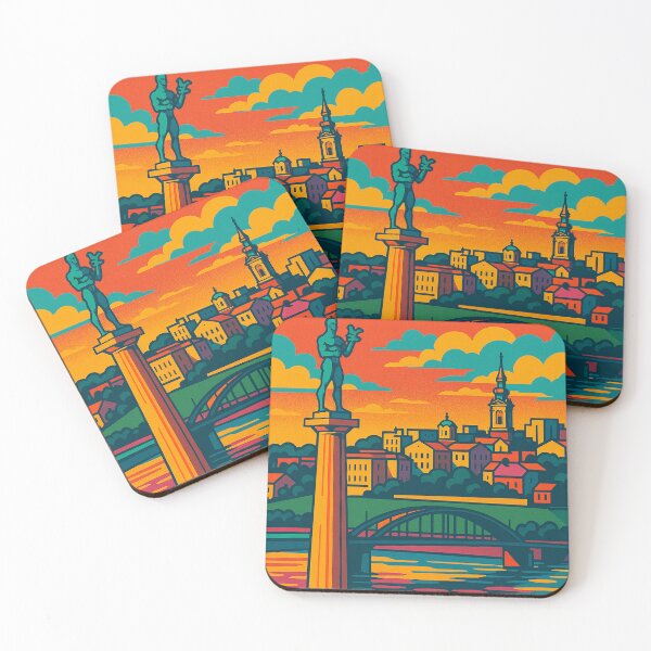 Item preview, Belgrade Cityscape in Retro Pop Art Style | Colorful Digital Illustration of Serbia’s Capital | Vibrant Urban Poster Inspired by 80s Aesthetic | Bold and Graphic Tribute to Belgrade designed and sold by PaintedPixels01.