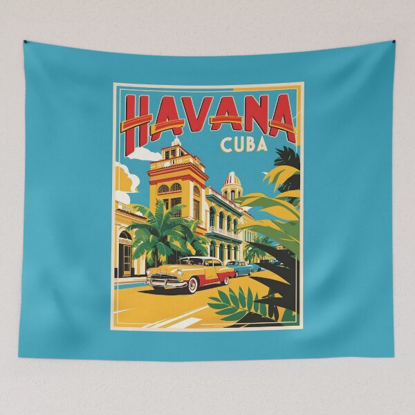 Item preview, A Vintage Travel Illustration of Havana - Cuba  designed and sold by GoodOldVintage.