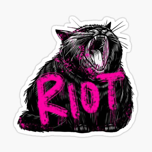 Item preview, Chonky Black Cat RIOT designed and sold by KilkennyCat Art.