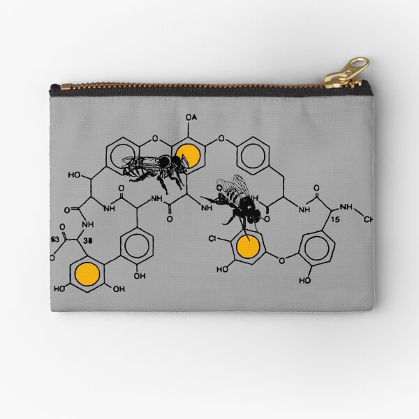 Bees making honey on macromolecular structure as a bee house Zipper Pouch