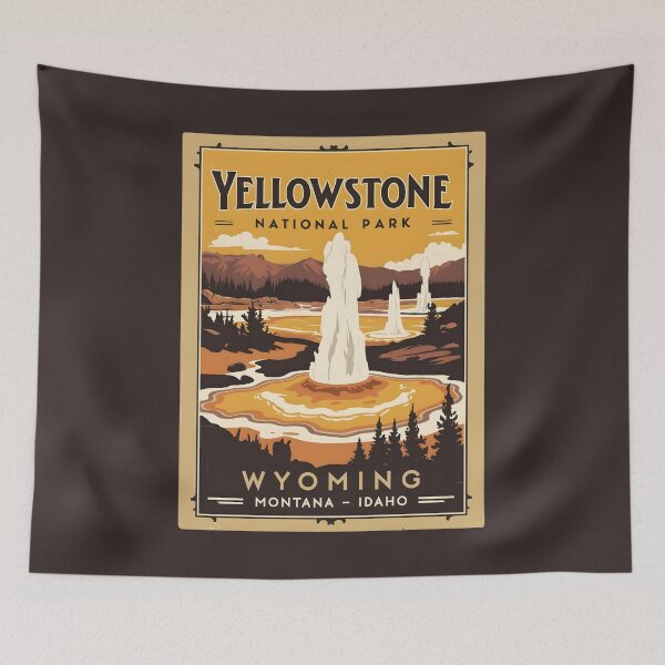 Item preview, A Vintage Illustration of the Yellowstone National Park - US  designed and sold by GoodOldVintage.