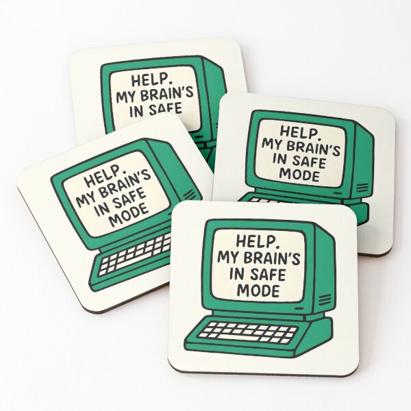 Item preview,  Help, My Brain's in Safe Mode – Vintage Computer Tech Humor designed and sold by Honominu.