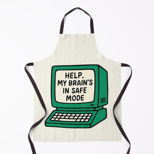 Item preview, Help, My Brain's in Safe Mode – Vintage Computer Tech Humor designed and sold by Honominu.