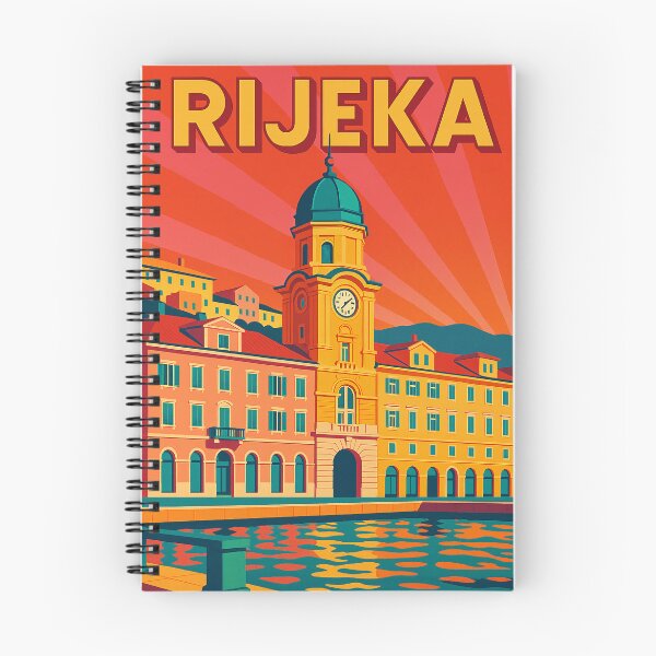 Item preview, Digital Retro Pop Art of Rijeka | Bold Cityscape in Vintage Colors | Colorful Croatian Coastline Vibes | Retro Travel Style Rijeka Design | Nostalgic Pop Art City Tribute designed and sold by PaintedPixels01.