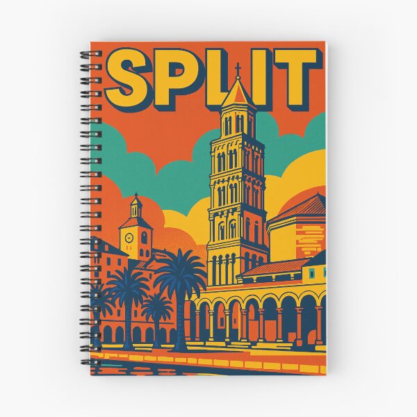 Item preview, Split Croatia Retro Pop Art Travel Scene | Colorful Seaside City with Vintage Vibes | Bold Coastal Design Inspired by Adriatic Charm | Digital Retro Poster of Split Old Town designed and sold by PaintedPixels01.