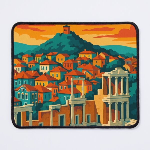 Item preview, Plovdiv in Retro Pop Art Style | Digital Travel Artwork of Bulgaria’s Historic City | Vibrant Vintage Vibes with Urban Charm | Colorful Pop Art View of Plovdiv’s Landmarks designed and sold by PaintedPixels01.
