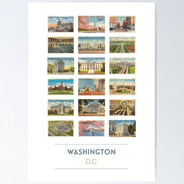 Item preview, Washington, D.C. vintage postcard artwork designed and sold by feenandneen.