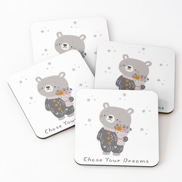 Item preview, Chase Your Dreams | Cute Bear with Flowers and Stars Art designed and sold by GOATMATCH.