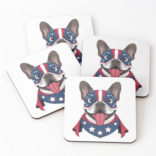 Item preview, Bulldog Wearing American Superhero Mask | Brave Pup with Patriotic Power | Comic-Inspired Dog Hero in Red White and Blue | Fierce Bulldog with Heroic Vibes designed and sold by PaintedPixels01.