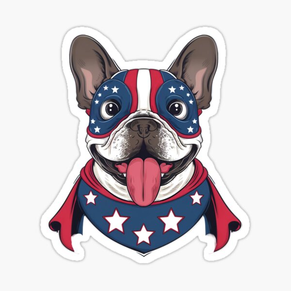 Item preview, Bulldog Wearing American Superhero Mask | Brave Pup with Patriotic Power | Comic-Inspired Dog Hero in Red White and Blue | Fierce Bulldog with Heroic Vibes designed and sold by PaintedPixels01.