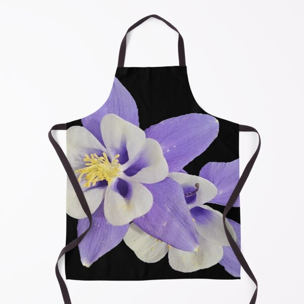 Item preview, blue columbine flower on a black background designed and sold by Lizzilzil.