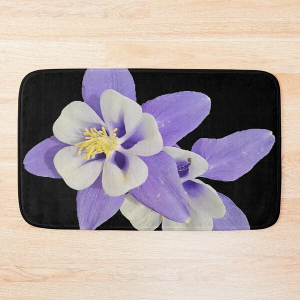 Item preview, blue columbine flower on a black background designed and sold by Lizzilzil.