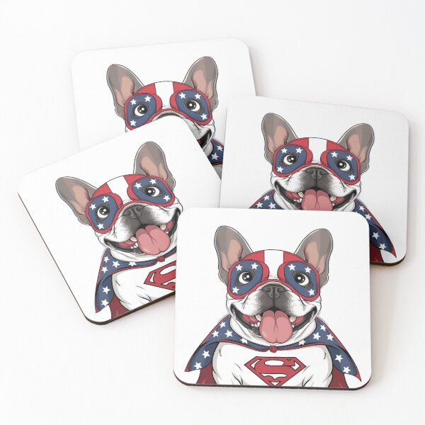 Item preview, Bulldog Wearing American Superhero Mask | Brave Pup with Patriotic Power | Comic-Inspired Dog Hero in Red White and Blue | Fierce Bulldog with Heroic Vibes designed and sold by PaintedPixels01.