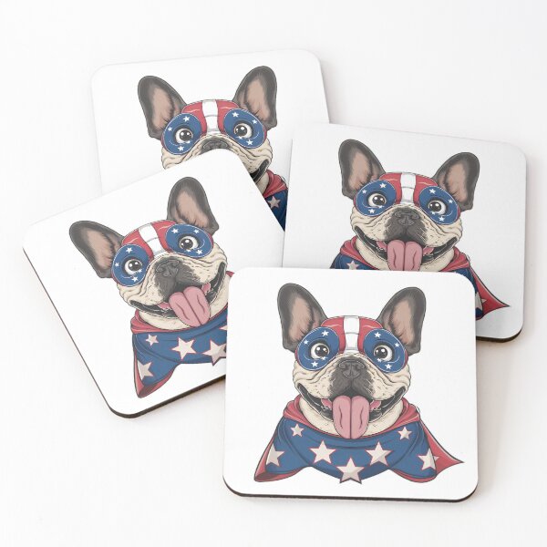 Item preview, Bulldog Wearing American Superhero Mask | Brave Pup with Patriotic Power | Comic-Inspired Dog Hero in Red White and Blue | Fierce Bulldog with Heroic Vibes designed and sold by PaintedPixels01.