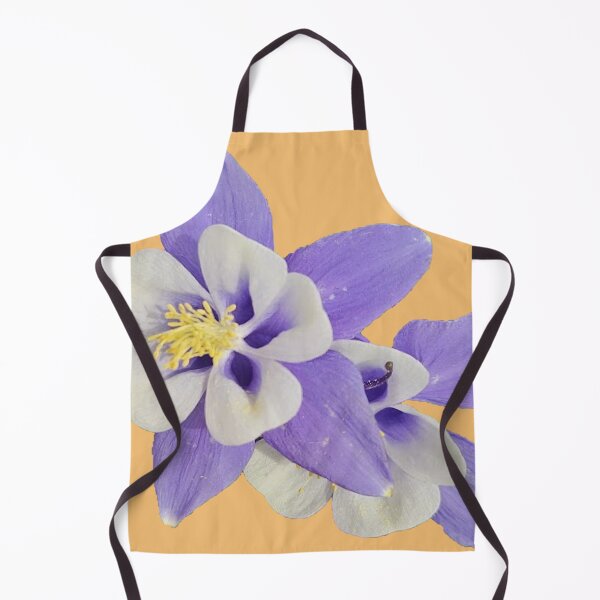 Item preview, blue columbine flower on a soft orange background designed and sold by Lizzilzil.