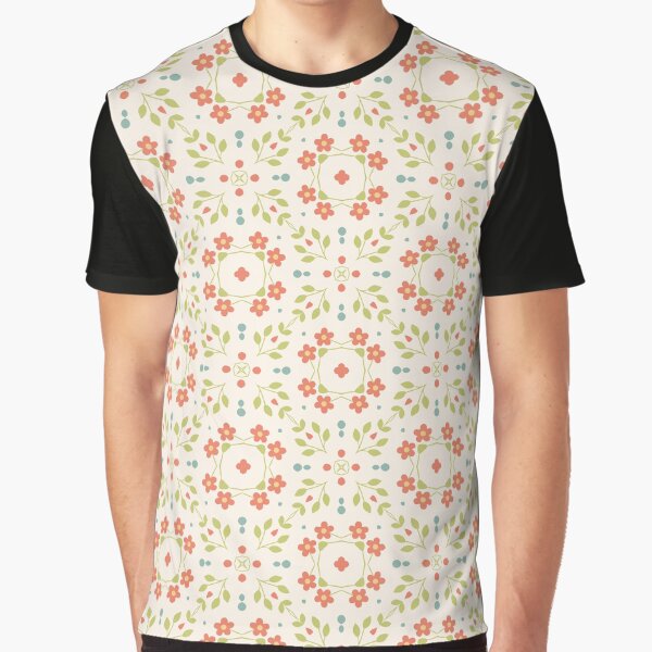 flowers art floral abstract seamless colorful repeat pattern Graphic T-Shirt