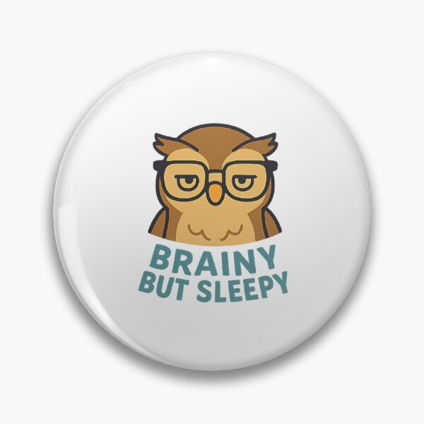 Item preview, Brainy But Sleepy Funny Owl Cartoon | Nerdy Animal Flat Design designed and sold by DJCApparel.