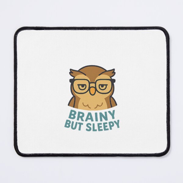 Item preview, Brainy But Sleepy Funny Owl Cartoon | Nerdy Animal Flat Design designed and sold by DJCApparel.