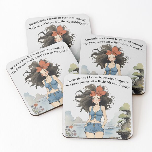 Item preview, Woman In Denim Shorts Exuding Americana Nostalgia With Funny Quote designed and sold by CarrollGene.