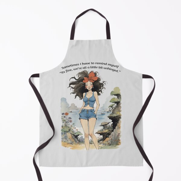 Item preview, Woman In Denim Shorts Exuding Americana Nostalgia With Funny Quote designed and sold by CarrollGene.