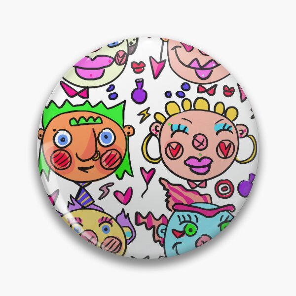 Item preview, Colourful Glam Punk Monster Character Faces Art designed and sold by ChromaFaces.
