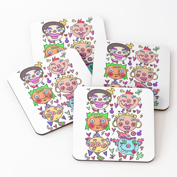 Item preview, Colourful Glam Punk Monster Character Faces Art designed and sold by ChromaFaces.