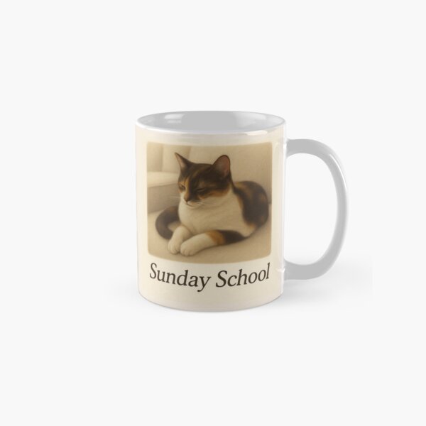 Item preview, Sunday the Calico Cat – Resting Pose | Peaceful Pet Illustration designed and sold by SundaySchoolCat.