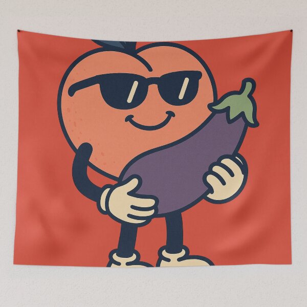 Item preview, Just Chillin' Series: Peach happy with an eggplant #1 designed and sold by lapart.