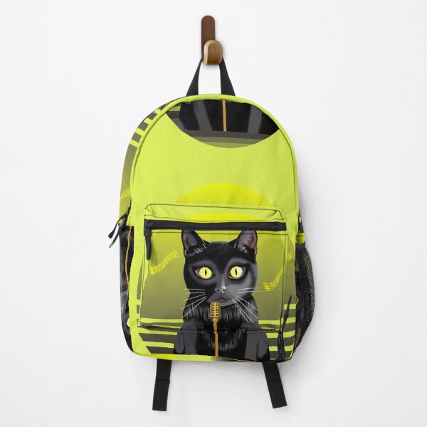 Item preview, A Black Blues Cat in a Cyber Lemon Space. designed and sold by Felia001.
