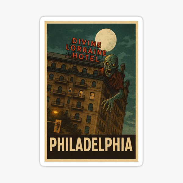 Item preview, Meanwhile in Philadelphia: Undead at the Divine Lorraine designed and sold by Not Quite Normal Art.