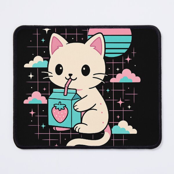 Item preview, Cat Strawberry Milk Anime 90s Japanese Cat Japan designed and sold by cawtoon.