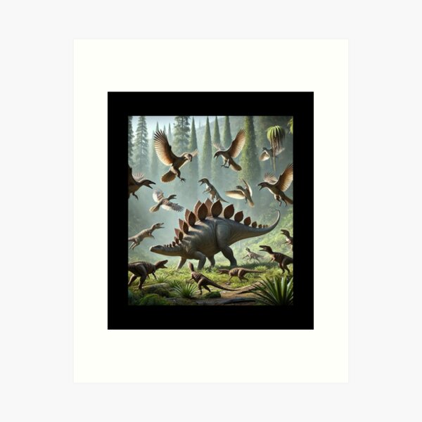 Aperçu de l'œuvre sur le thème des dinosaures créée et vendue par TEEJAMBOREE.