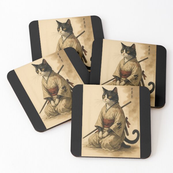 Item preview, Samurai Cat Artwork Japanese designed and sold by cawtoon.