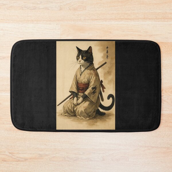 Item preview, Samurai Cat Artwork Japanese designed and sold by cawtoon.